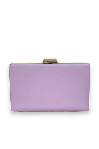 Wedding Fashion Lilac Matte Satin Evening Bag - Non-Scratch Hand and Portfolio Clutch, for Wedding and Engagement