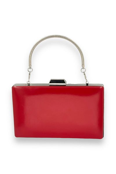 Wedding Fashion Red Color Skin Leather Matte Leather Metal Handle Evening Dress Bag Evening Bag Wedding Engagement Henna