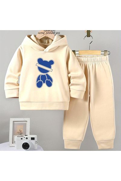 BENROMA Σετ παιδική αθλητική φόρμα Blue Bear Printed - Unisex Oversize Fit