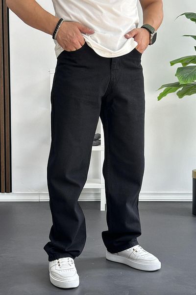 Edwox Ανδρικό τζιν παντελόνι Premium Baggy Fit Black - Edw182