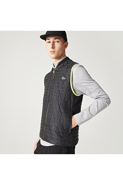 Lacoste SPORT Active Erkek Hakim Yaka Kapitone Çift Taraflı Siyah Yelek