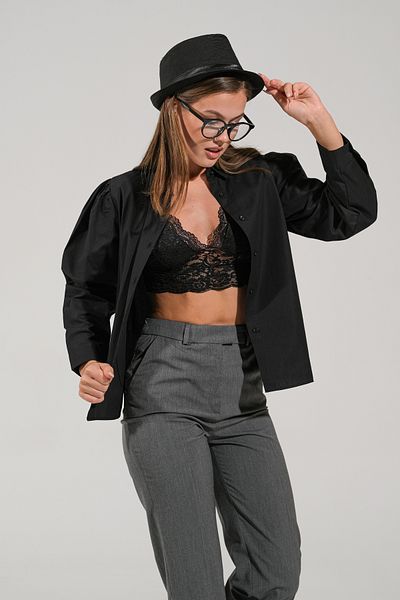 thepery Cămașă NEGRU DE FEMEI SLIM FIT