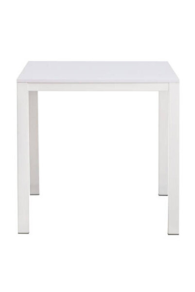 Adore Mobilya Retro Metal Ayaklı Mutfak Masası-Beyaz 75x75x75 cm