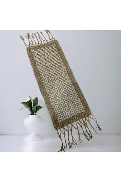 ANJEAHOME Rune Hand Knitted Stain Resistant Runner Decorative Tablecloth (40X105)