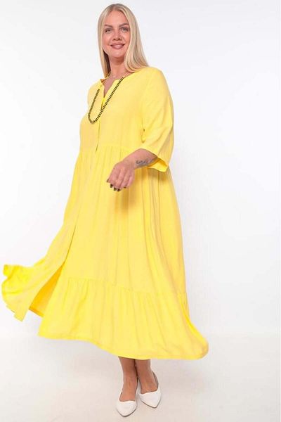 LOVELF Zdplus 2214 Fully Buttoned Choli Dress 24Summer-Yellow - 48