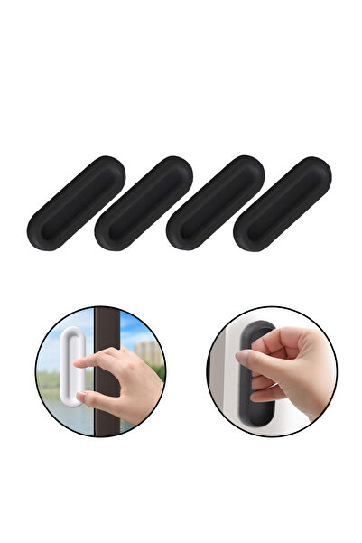 Microcase Plastik Sürgülü Kapı Çekmece Pencere  Sineklik  vb. için  Yapışkanlı  Kol Tutacağı -AL4757  4 Adet