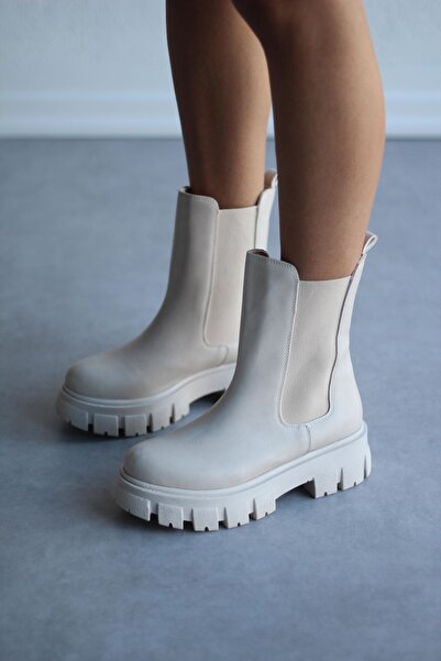 Mida Shoes Sidney Ten Deri Lastikli Kadın Bot