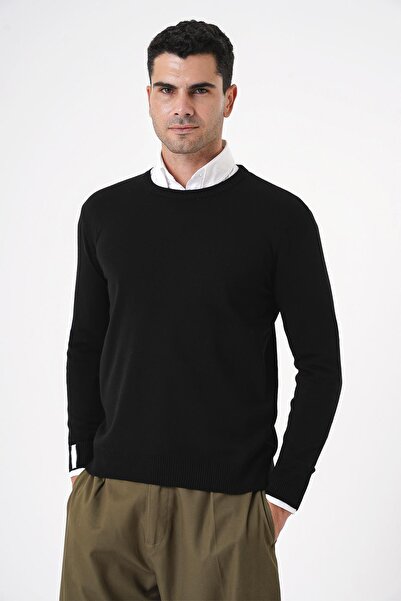 CHUBA Ανδρικό πλεκτό πουλόβερ με λαιμόκοψη Crew Μαύρο 20w150