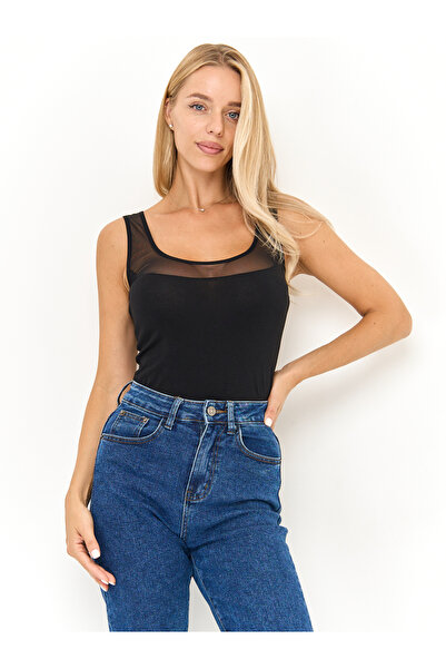 BAMBİDİBA Bambidiba 20575 - Lycra Cotton and Tulle Detailed Thick Straps Inside and Underwear Undershirt