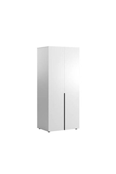 Adore Mobilya Oryana 2 Kapaklı 5 Bölmeli Gardırop-Mat Lake Beyaz 90x210x62 cm