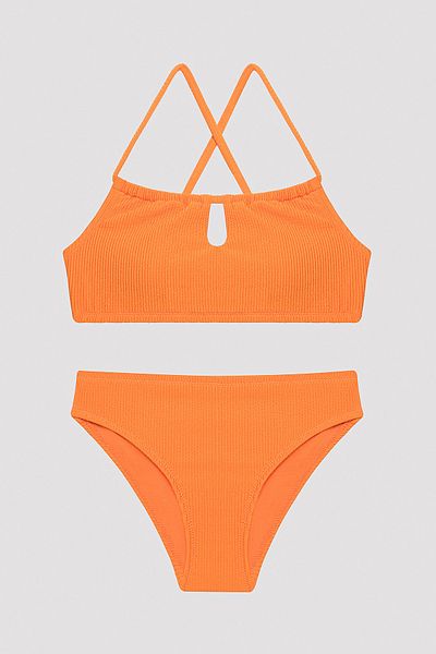 Penti Junges Mädchen Orange Bacis Neckholder Bikini Set