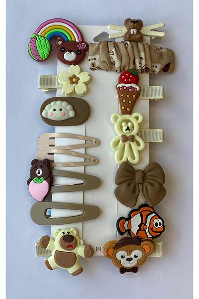 Nehir Silicone Buckle Set for Baby Girl and Child - Cream Brown