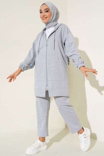 Kirazgym Zippered Kangaroo Pocket Double Set