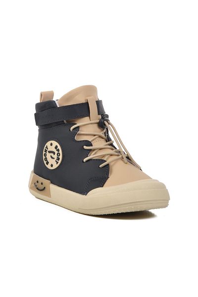 WALKWAY Navy Blue-Beige Unisex Ankle Length Kids Sneakers Walkway 17-B