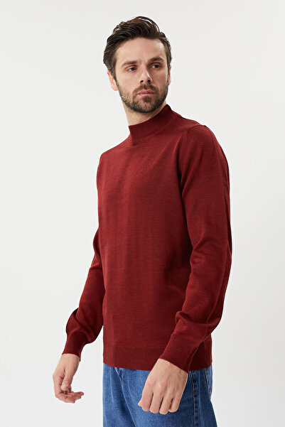hateko Brick Classic Cut Wool Half Fisherman Sweater