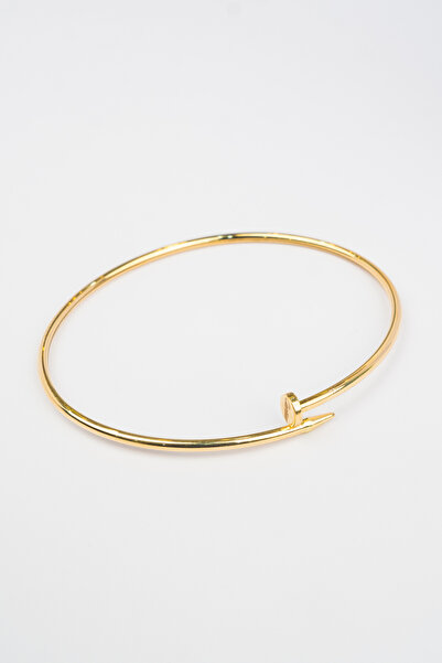 ZEYNEPLİ GOLD 14 Ayar Altın Elastik Çivi Kelepçe Bilezik