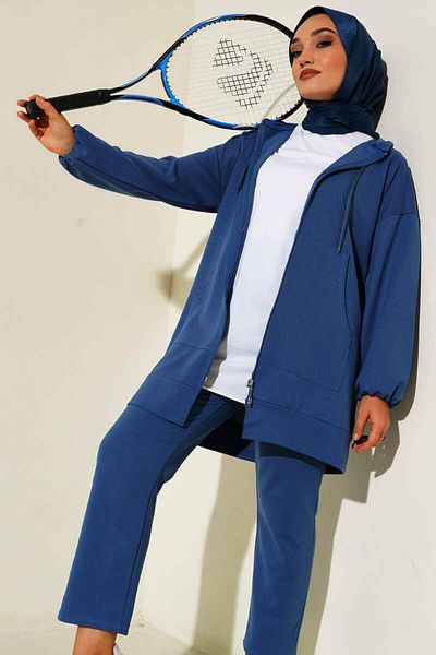 Kirazgym Zippered Kangaroo Pocket Double Set