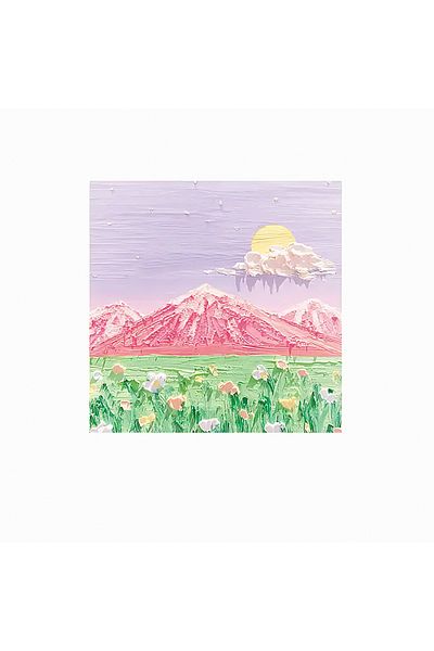 GUGUK Purple-Green Scenic Themed Colorful Note Set (Ggk-Mc053)