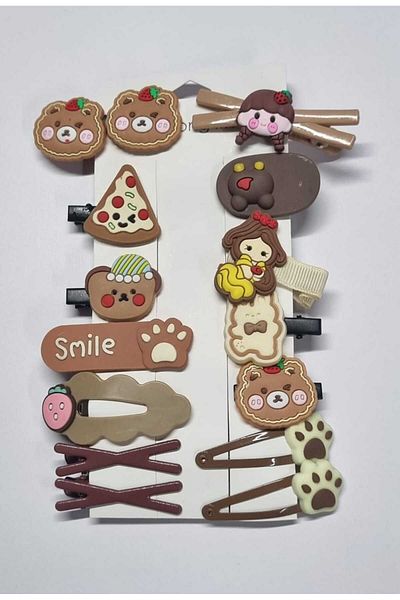 Nehir Silicone Buckle Set for Baby Girl and Child - Cream Brown