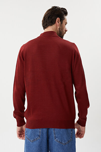 hateko Brick Classic Cut Wool Half Fisherman Sweater