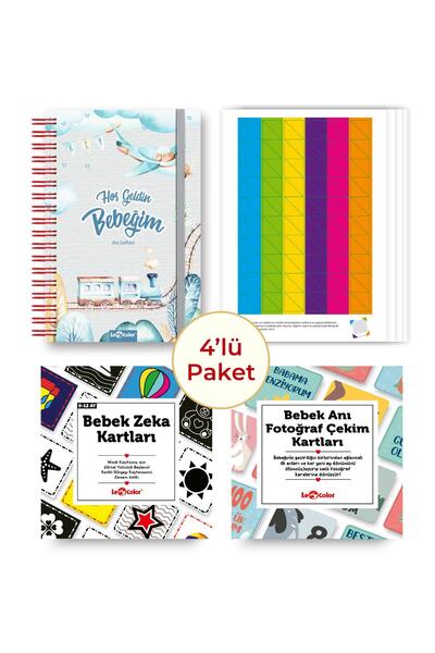 Le Color Bebek Anı Defteri Erkek Stickerlı + Çekim Ve Zeka Kartları Seti