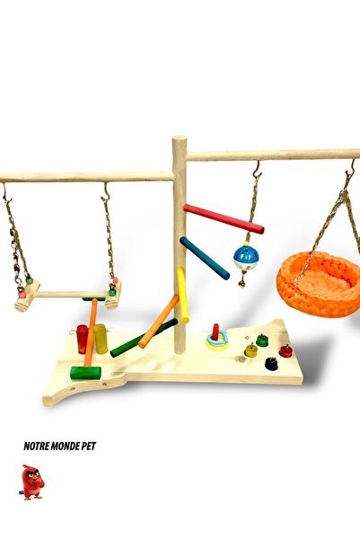 NOTREMONDEPET Ahşap yeni masa üstü platform orme hamakli salincakli zeka oyunlu