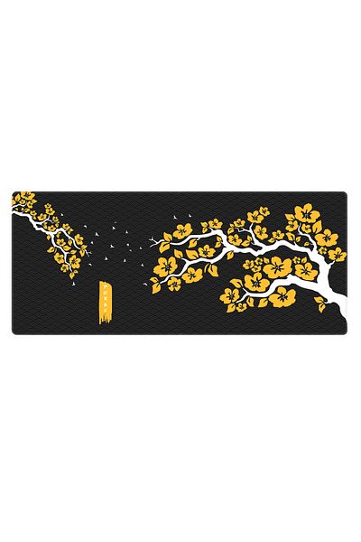 PORGE لوحة ماوس Sakura Gamer مقاس 90x40 مقاس XXL لوحة ماوس Cherry Blossom لوحة ماوس ألعاب المكتب Cherry Blossom