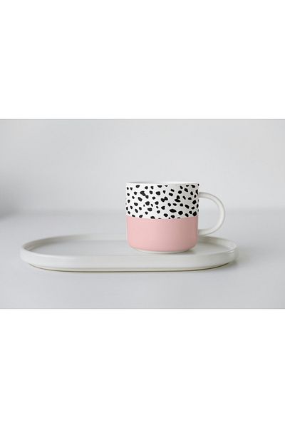 EYBaskı Tasarım Nescafe Fincani - Porzen Colored, Polka Dot Patterned Print