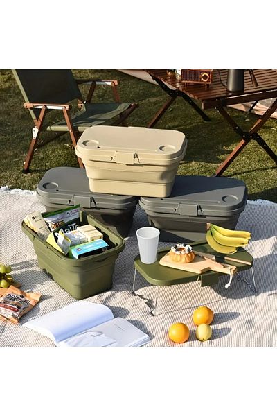 polo55.sport.1855 Multi-Purpose, Light Green and Transforming into a Table - Foldable Picnic Basket Light Green