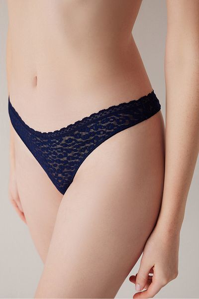 Penti Μπλε νεράκι V Cut Easy Lace Lace Thong εσώρουχο