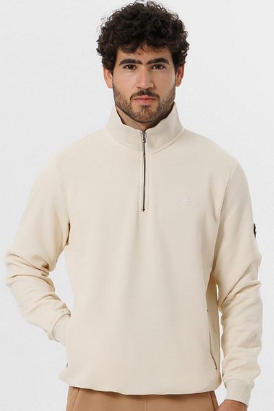 Escetic Ανδρικό Ecru Thick Fleece Slimfit Χειμερινό φούτερ T0120