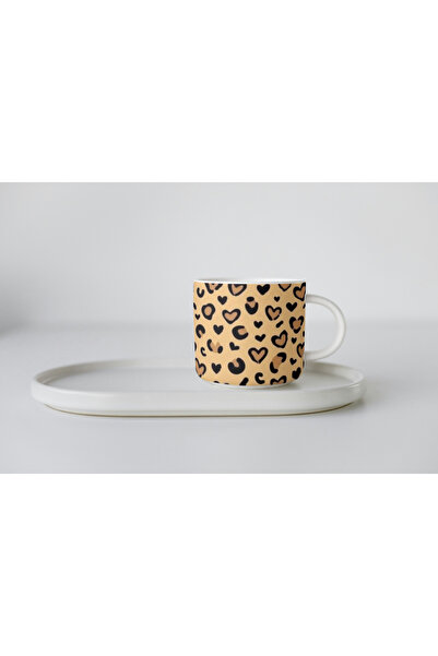 EYBaskı Tasarım Nescafe Fincani - Porcelen, Colorful Leopard Patterned Print