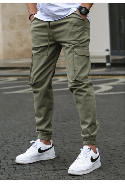SON YAZ Ανδρικό παντελόνι Cargo Παντελόνι Joger Elastic Leg Slim Fit με τσέπες για πορτοφόλι