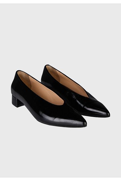Love My Body Patent Leather Thick Heeled Shoes