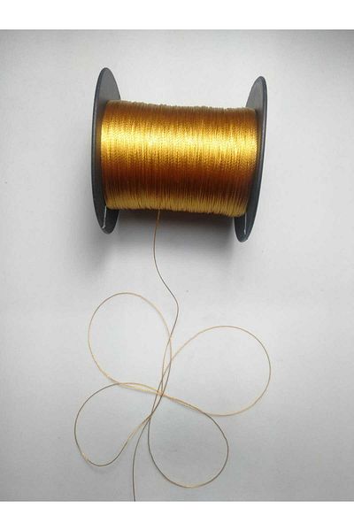 Eskişehir hobi sanat 200 μέτρα Σκούρο Χρυσό Κίτρινο Χρώμα 0,3 mm Λεπτό Σχοινί Ροζάριο