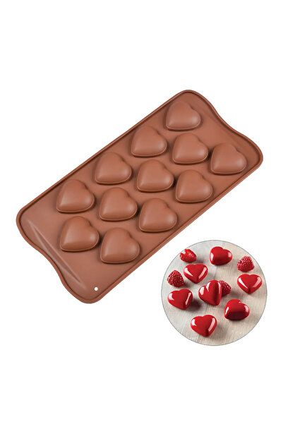 Getshopmini قالب سيليكون للشوكولاتة على شكل قلب وكعكة - GT1101