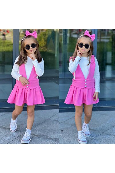 RAPAPA Girl's Dress Set with Long Sleeve Blouse - 9069