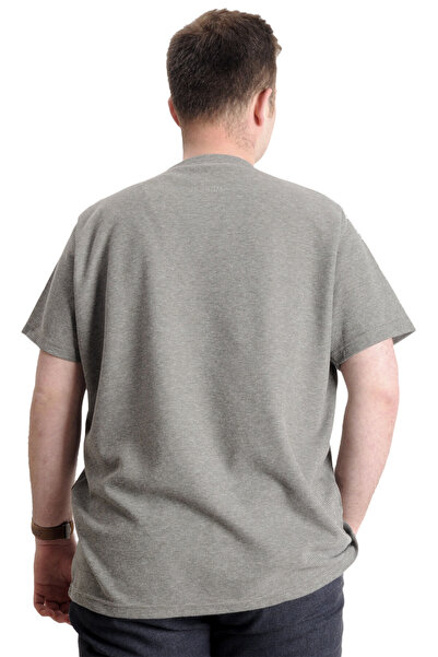 ModeXL Ανδρικό μπλουζάκι Mode Xl Μεγάλο μέγεθος Crew Neck Waffle 20033 Χακί