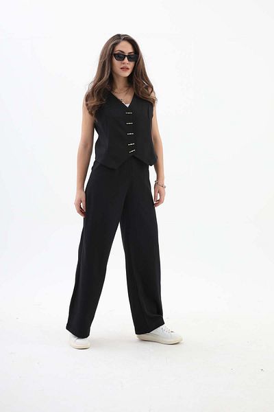 VAPUR TEKSTİL Button Detailed Vest - Black