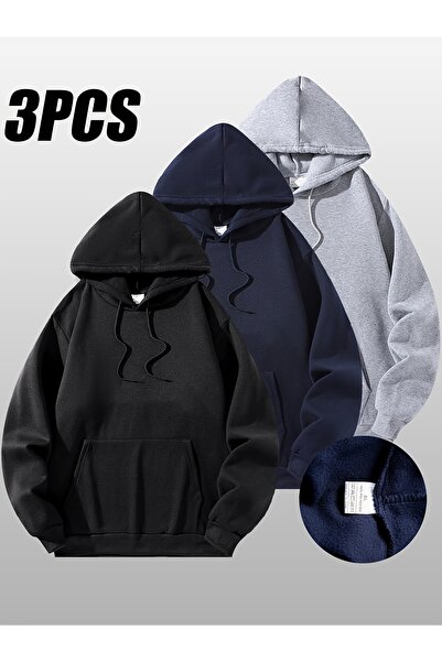MODAVİBE Hanorac supradimensionat cu glugă - pachet de 3, îmbrăcăminte sporti...