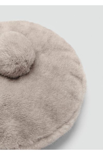 MANGO Woman Fuzzy Beanie with Pompom