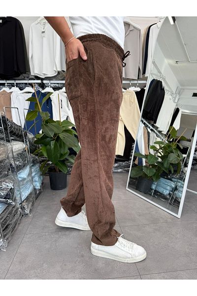 Torias Man Winter Thick Gramaged Velvet Baggy Pants