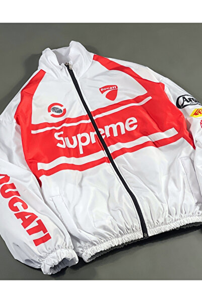 BPM Λευκό μπουφάν Unisex με φερμουάρ - Ψηφιακή εκτύπωση