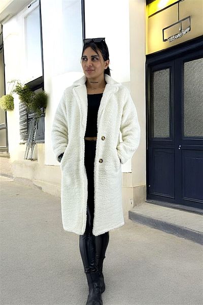 ALFUDO Moda Collection Women's Lined Plush Winter Coat with Pockets