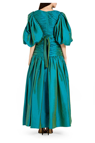 Amri Ruched taffeta long dress