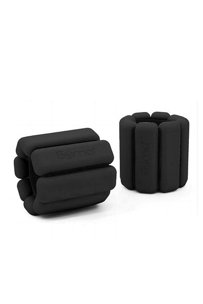 Gymo Pro Series Black Silicone Wrist Weight - 2X1Kg Adjustable