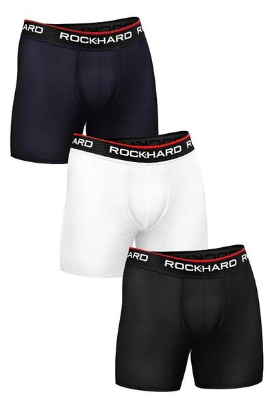 rockhard ανδρική μπόξερ ειδική σειρά 3 μικτή συσκευασία. ΜΑΥΡΟ-ΛΕΥΚΟ-ΜΠΛΕ