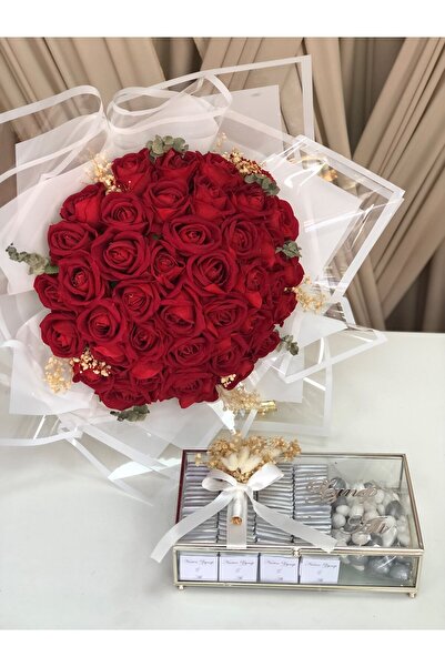Denseden 41 Gül Buketi 80 Adet Madlen Çikolata Kutusu, İsteme, Söz, Nişan Çiç...