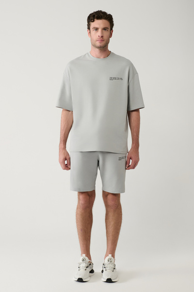 Avva Men's Gray 2 Thread 2 Piece Shorts Set E 001600