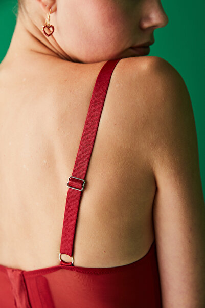 Penti Kırmızı Saten Metal Askılı Bralet